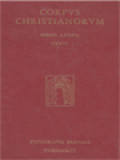 Corpus Christianorum: Aurelius Prudentius Clemens, Aurelii Prudentii Clementis Carmina