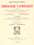 Dictionnaire De Théologie Catholique: Contenant L'exposé Des Doctrines De La Théologie Catholique, Leurs Preuves Et Leur Histoire II.2. (Cabados - Cisterciens)