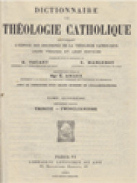 Dictionnaire De Théologie Catholique: Contenant L'exposé Des Doctrines De La Théologie Catholique, Leurs Preuves Et Leur Histoire XV.2. (Trinité - Zwinglianisme)