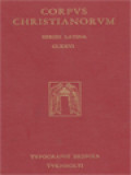 Corpus Christianorum: Itineraria Et Alia Geographica, Indices