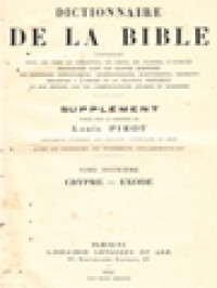 Dictionnaire De La Bible - Supplément 2: Chypre - Exode