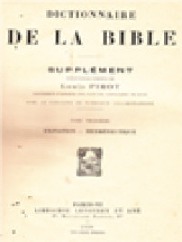 Image of Dictionnaire De La Bible - Supplément 3: Expiation - Herméneutique