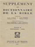 Supplément Au Dictionnaire De La Bible, Fascicule 36 - 39: Pastorales - Paul; Paul - Péché; Péché - Pentateuque; Pentateuque - Pharisiens