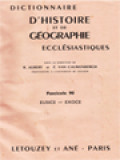 Dictionnaire D'Histoire Et De Géographie Ecclésiastiques 90: Eusice - Exoce