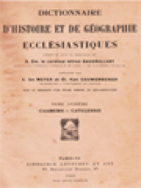 Image of Dictionnaire D'Histoire Et De Géographie Ecclésiastiques XI: Caabeiro - Catulensis