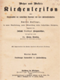 Image of Wetzer Und Welte's Kirchenlexikon Oder Encyklopädie Der Katholischen Theologie Und Ihrer Hülfswissenschaften IV: Duisburger Universität Bis Fußwaschung