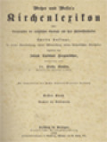 Wetzer Und Welte's Kirchenlexikon Oder Encyklopädie Der Katholischen Theologie Und Ihrer Hülfswissenschaften I: Aachen Bis Basemath