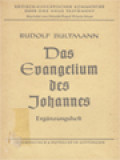 Das Evangelium Des Johannes: Ergänzungsheft