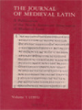 The Journal Of Medieval Latin: A Publication Of The North American Association Of Medieval Latin