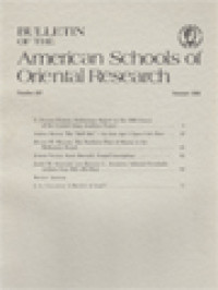 Bulletin Of The American Schools Of Oriental Research