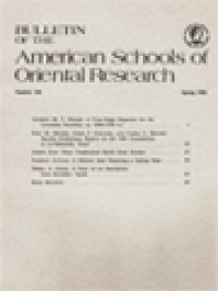 Bulletin Of The American Schools Of Oriental Research