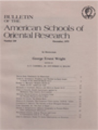 Bulletin Of The American Schools Of Oriental Research: In Memoriam George Ernest Wright