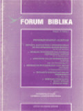 Forum Biblika: Mengapa Alkitab Perlu Diterjemahkan Ke Dalam Bahasa Bangsa-Bangsa?, Seorang Penerjemah Dan Otoritas (Kewibawaan) Alkitab, Linguistik Dalam Penerjemahan Alkitab, Mendaki Ke Penerjemahan Yang Benar Dan Baik, Pengaruh Kebudayaan Dalam Terjemahan, Masalah Penerjemahan Hubungan Kekerabatan Dalam Alkitab Ke Dalam Bahasa Karo, Linguistik Dalam Penerjemahan Alkitab, Menerjemahkan Nama Allah, Penataan Istilah-Istilah Bahasa Daerah Dalam Karya Terjemahan Alkitab, Masalah Terjemahan Dalam Yohanes 1:3, Ruang Istilah: Kehidupan Kekal, Tinjauan Buku: Pedoman Menafsir Dan Menerjemahkan Alkitab Secara Dinamis