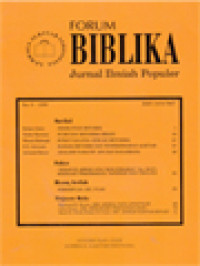 Forum Biblika: Penelitian Retorik, Puisi Dan Retorika Ibrani, Surat Galatia: Sebuah Retorika, Bahasa Retorik Dan Penerjemahan Alkitab, Analisis Naratif: Apa Dan Bagaimana