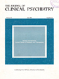 The Journal Of Clinical Psychiatry: Anxiety And Insomnia - Current Trends In Research And Therapeutics