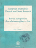 European Journal For Church And State Research (Revue Europeenne Des Relations Eglises-Etat)