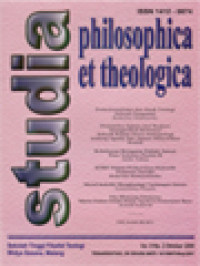 Studia Philosophica Et Theologica: Poskolonialisme Dan Studi Teologi Sebuah Pengantar, Dialektika Agama Dan Budaya: Mungkinkah Bertemu? Sebuah Kajian Sosio-Antropologi Tentang Agama Dan Agama Masyarakat, Kebebasan Beragama Dalam Ajaran Paus Yohanes Paulus II, KDRT Dalam Perkawinan Kanonik Tinjauan Yuridis, Moral Katolik Menghadapi Tantangan Jaman, Dia Memang Istimewa Maria Dalam Kitab-Kitab Apokrit Perjanjian Baru