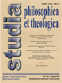 Image of Studia Philosophica Et Theologica: Religion As A Socially Constructed Cognitive Body Of Knowledge, Profesi: Sebuah Tinjauan Etis, Individual Responsiblity In Ezekiel 18, 1-32, Ritual Puasa dalam Islam Analisa Sosial Dengan Teori Rites de Passage Arnold van Gennep
