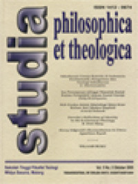 Studia Philosophica Et Theologica: Inkulturasi Gereja Katolik Di Indonesia Problematik, Pengertian dan Teologi Inkulturasi, Isu Perempuan sebagai Masalah Sosial Kajian Perspektif Ajaran Sosial Gereja, Roh Kudus Dalam Mariologi Masa Kini: Keluar dari Medan Implisit, Derrida's Reflection of Identity In The Ecumenical Theology, Henry Sidgwick's Reconciliation In Ethics