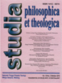 Studia Philosophica Et Theologica: Tuhan Yang Akan Datang Dan Inisiatif Manusia, Creative Models Of Evangelization: Some Notes On How The Church Present Herself In Indonesian Context, Relevansi Mat 28:19-20 A Bagi Praktek Pembabtisan Dan Pengajaran Gereja, Upaya Ibn Rusyd Mempertemukan Agama Dan Filsafat, Dinamika Radikalisme Dan Konflik Bersentimen Keagamaan Di Surakarta, Konstruksi Sosial Elit Agama Tentang Pluralisme Dan Dialog Antarumat Beragama