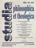 Studia Philosophica Et Theologica: Ethics Of Political Life, From The Christian-Philosophical Point Of View, Tujuh Teori Etika Tentang Tujuan Hukum, Hukum Karma Dipandang Dari Segi Etika, Informed Consent Dan Otonomi Manusia, Penderitaan Orang Tak Bersalah. Perspektif Fenomenologi Agama