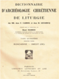 Dictionnaire D'archéologie Chrétienne Et De Liturgie XV.1: Ronchinne - Smedt (De)