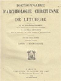 Image of Dictionnaire D'archéologie Chrétienne Et De Liturgie X.1: Lyon - Manosque