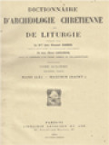 Dictionnaire D'archéologie Chrétienne Et De Liturgie X.2: Mans (Le) - Maximin (Saint)