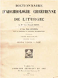 Image of Dictionnaire D'archéologie Chrétienne Et De Liturgie XII.1: Mora Vocis - Noé