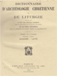 Image of Dictionnaire D'archéologie Chrétienne Et De Liturgie VIII.1: Judaisme - Latin