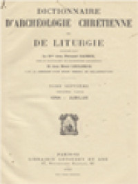 Dictionnaire D'archéologie Chrétienne Et De Liturgie VII.2: Iona - Jubilus