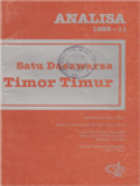Image of Analisa: Satu Dasawarsa Timor Timur