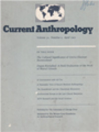 Image of Current Anthropology: The Cultural Significance Of Grotta Guattari Recinsidered, Dogon Restudied: A Field Evaluation Of The Work Of Marcel Griaule - Volume 32, Number 2, April 1991