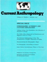 Current Anthropology: Ethnographic Authority And Cultural Explanation - Volume 36, Number 1, February 1995