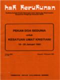 Pekan Doa Sedunia Untuk Kesatuan Umat Kristiani 18-25 Januari 1991