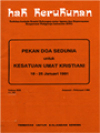 Pekan Doa Sedunia Untuk Kesatuan Umat Kristiani 18-25 Januari 1991