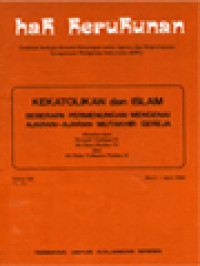 Kekatolikan Dan Islam Beberapa Permenungan Mengenai Ajaran-Ajaran Mutakhir Gereja Ditimba Dari Konsili Vatikan II, Sri Paus Paulus VI Dan Sri Paus Yohanes Paulus II