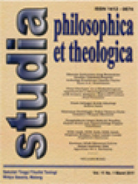 Studia Philosophica Et Theologica: Menuju Indonesia yang Bermakna: Analisa Tekstual-Empiris terhadap Pemikiran Charles Taylor, 'Deep-Dialogue' as a Methodological Approach for a Meaningful Engagement with Science, Religion, and Local Culture, Wasti Sebagai Kritik Ideologi, Wawasan Sosiologis: Nakal Namun Perlu, Pengetahuan tanpa Subyek Penahu: Kajian Kritis atas Epistemologi Popper, Silih Asah, Silih Asih, Silih Asuh: Inspirasi Budaya Lokal untuk Gereja, Keesaan Allah Menurut Calvin dalam Instituto 1536