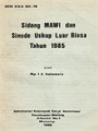 Sidang MAWI Dan Sinode Uskup Luar Biasa Tahun 1985