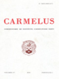 Carmelus: Commentarii Ab Instituto Carmelitano Editi (59/1)