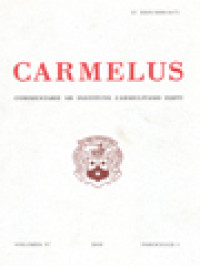 Carmelus: Commentarii Ab Instituto Carmelitano Editi (60/1)