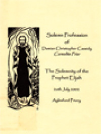 Solemn Profession Of Damian Christopher Cassidy Carmelite Friar: The Solemnity Of The Prophet Elijah 20th July 2002