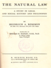 Image of The Natural Law: A Study In Legal And Social History And Philosophy