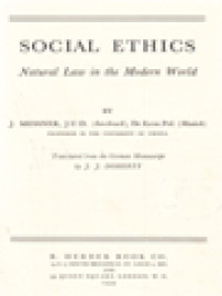 Social Ethics: Natural Law In The Modern World