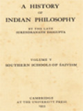 A History Of Indian Philosophy V: Southern School Of Śaivism