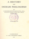 A History Of Indian Philosophy III