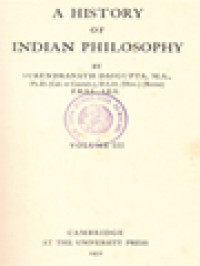 A History Of Indian Philosophy III