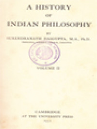 Image of A History Of Indian Philosophy II