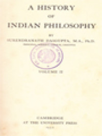 A History Of Indian Philosophy II