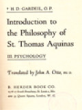 Introduction To The Philosophy Of St. Thomas Aquinas III: Psychology